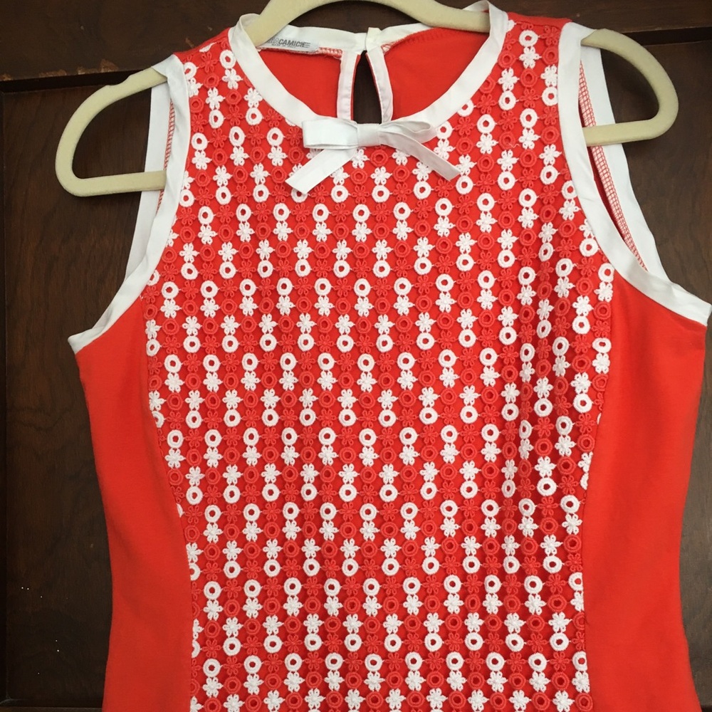 Adorable orange eyelet top